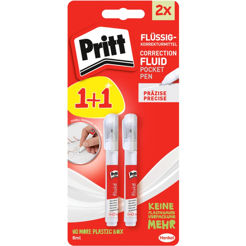 Correctiepen Pritt fluid 8ml blister a 1+1