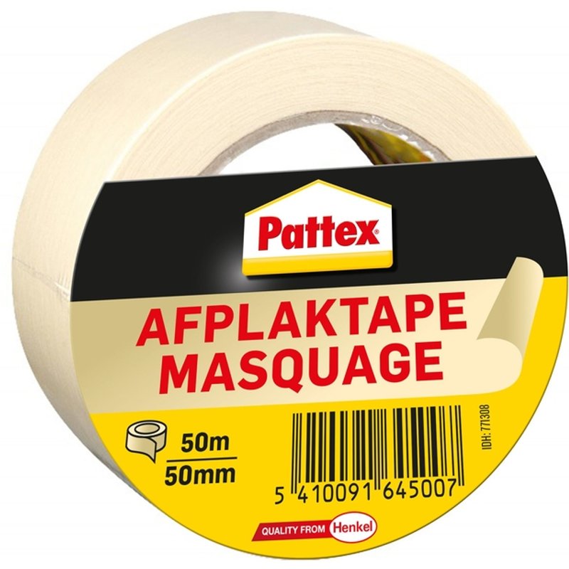 Afplaktape Pattex 50mmx50m creme