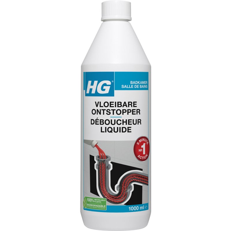 Afvoerontstopper HG badkamer vloeibaar 1l