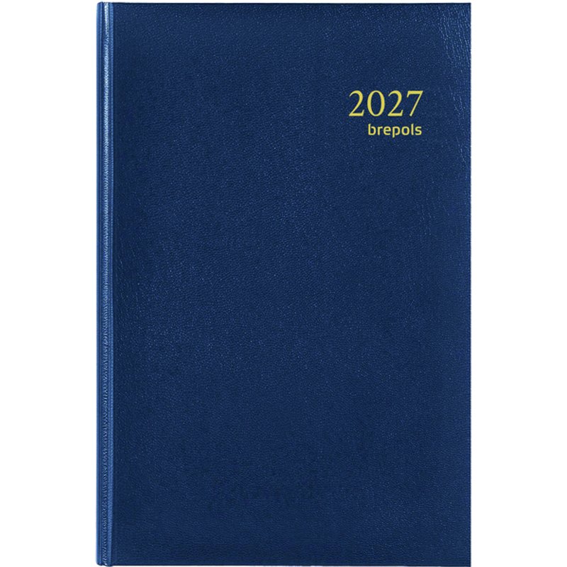 Agenda 2027 Brepols Saturnus Luxe 1dag/1pagina blauw