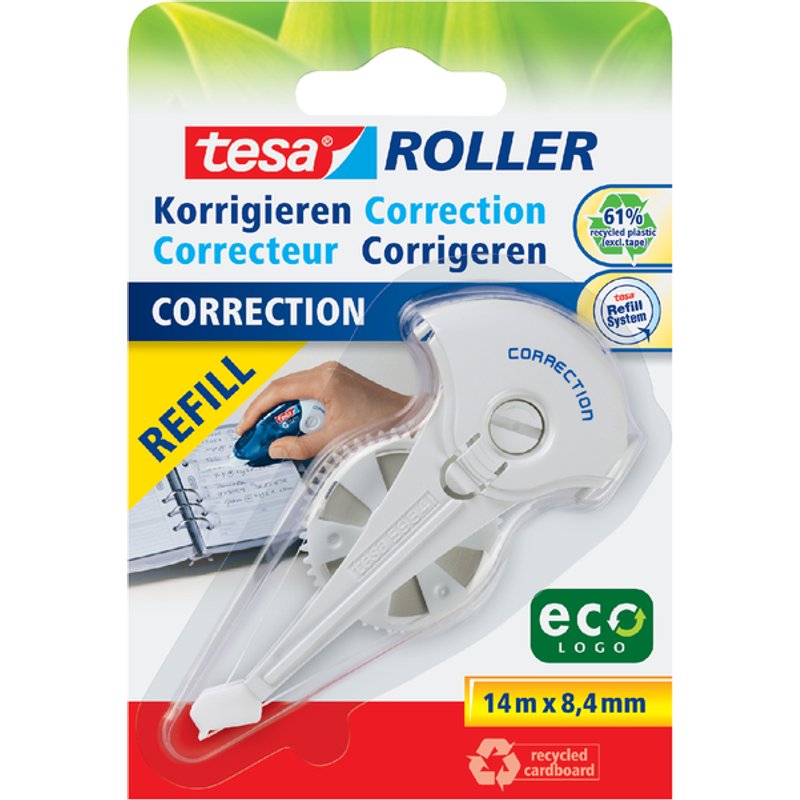Correctietape navulling tesa® ecoLogo® 14mx8,4mm op blister