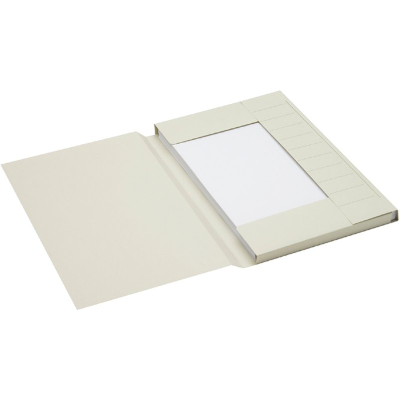 Dossiermap Secolor folio 3 klep 100% gerecycled karton 250 gr grijs