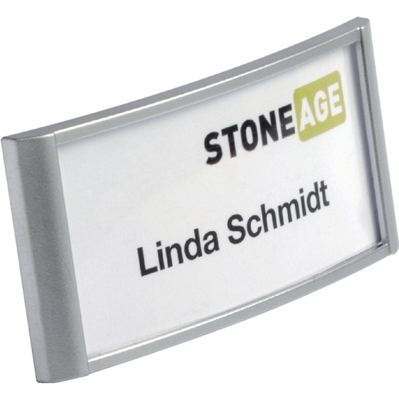 Badge Durable 8542 classic met magneet 34x74mm zilvergrijs