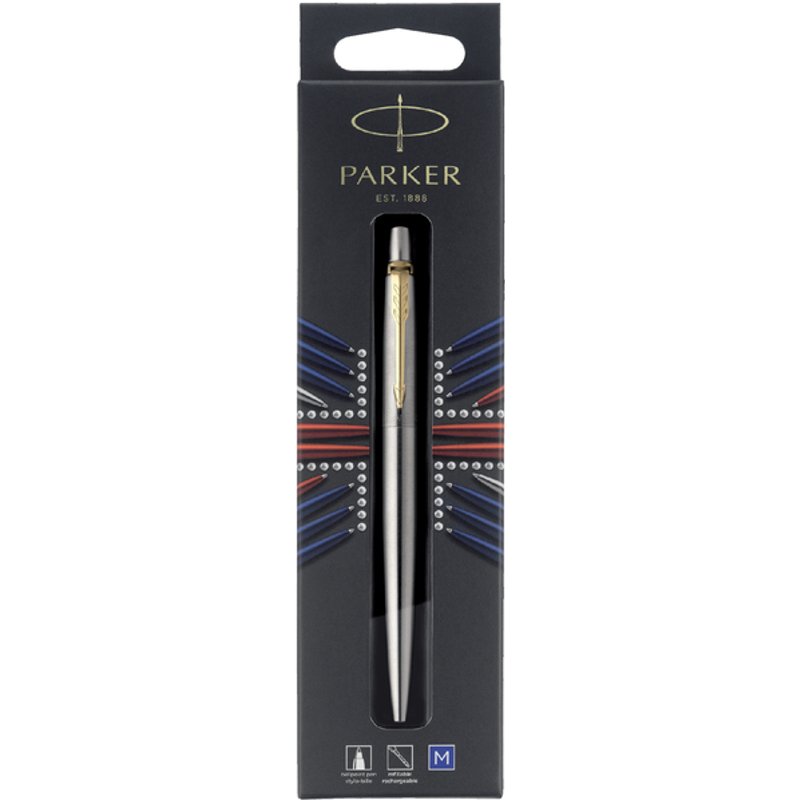 Balpen Parker Jotter stainless steel GT medium blister à 1 stuk