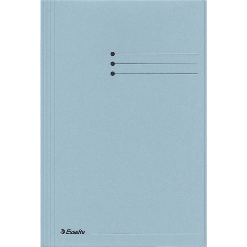 Dossiermap Esselte folio 3 kleppen manilla 275gr blauw