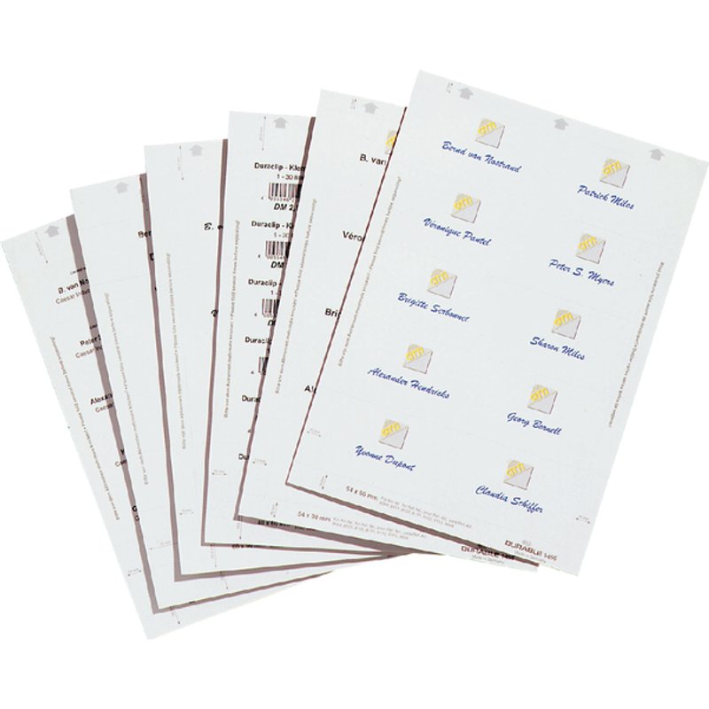 Badgekaart Durable 1453 bedrukbaar 40x75mm 240 stuks