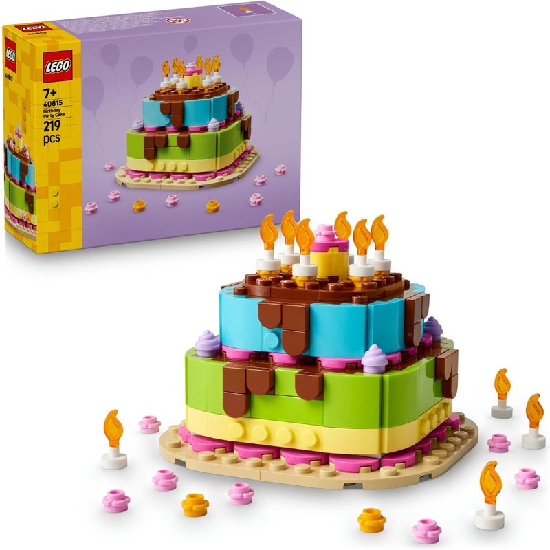 LEGO® Birthday Party Cake with Decorations, Fun Gift Set, Table Decor 40815