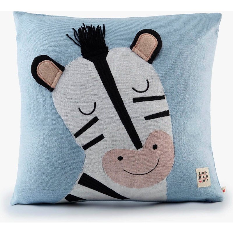 Flat Knit Zebra Cushion