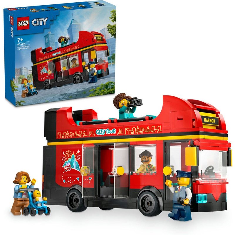 LEGO® City Red Double-Decker Sightseeing Bus Toy 60407