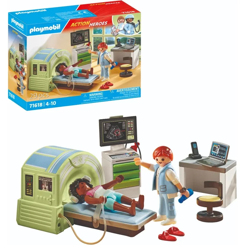 Playmobil Action Heroes: Mri Scanner With Patient 71618