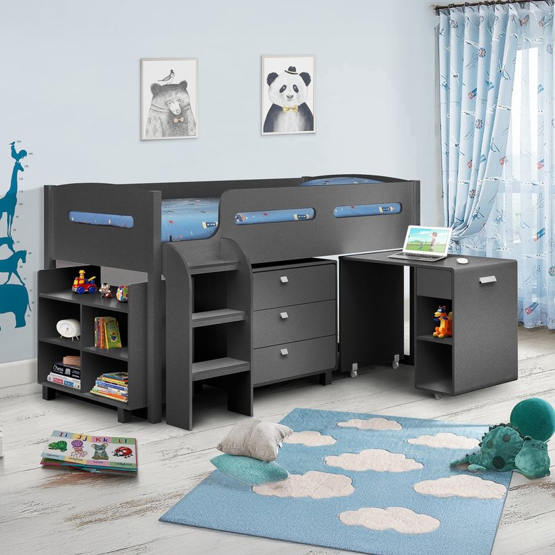 Kimbo Kids Cabin Bed Frame with drawers and Desk