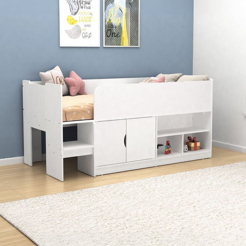 Kudl Mid Sleeper with Drawers and Shelves