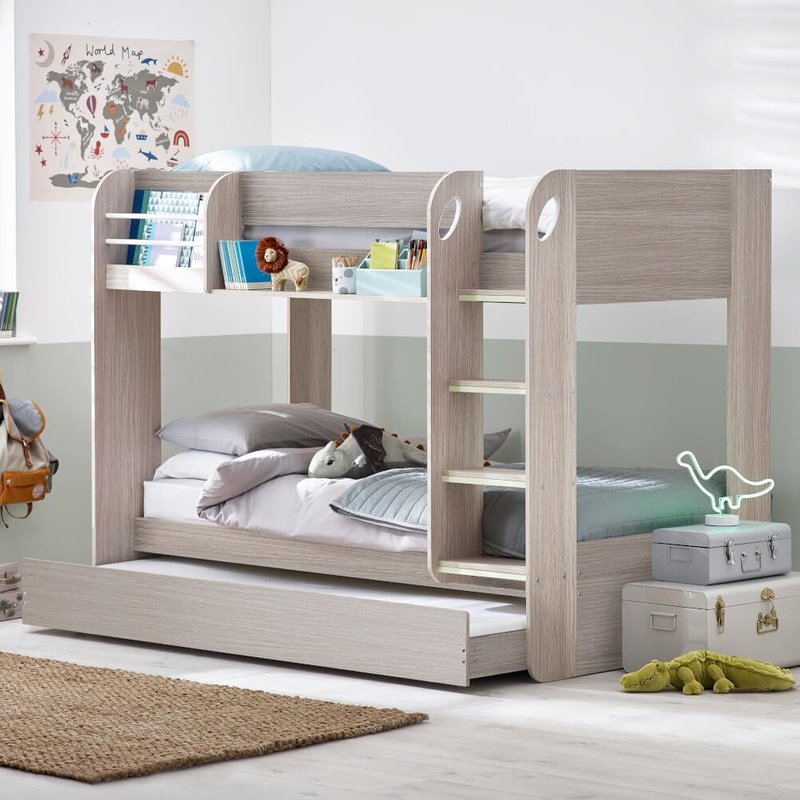 Mars Kids Bunk Bed with storage and Underbed Trundle