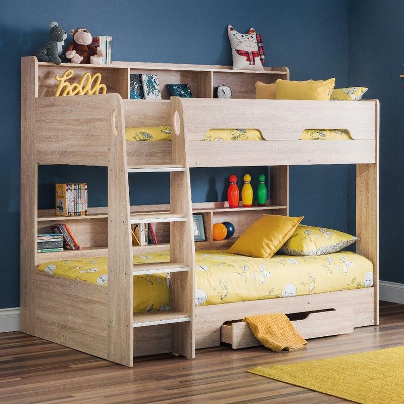 Orion Kids Oak Bunk Bed with Storage