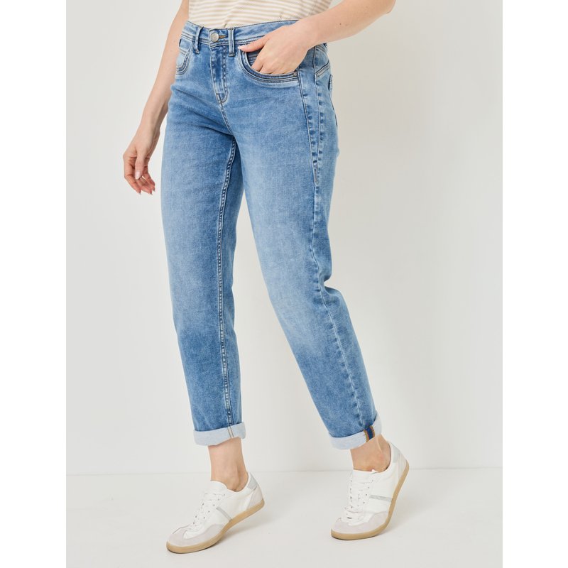 Relaxed Fit Jeans, Leibhöhe: hoch