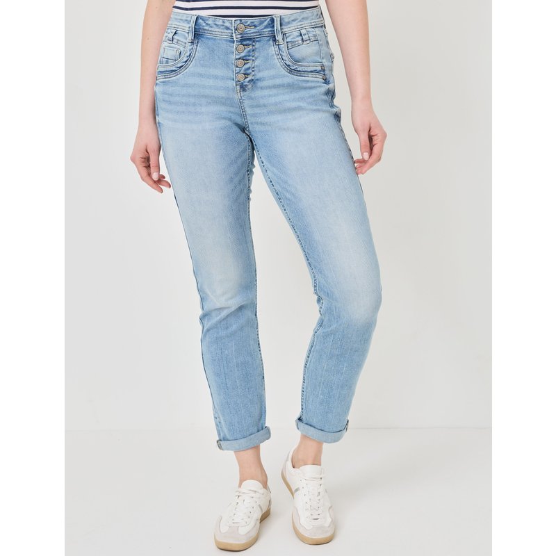 Slim Fit Jeans mit Knopfleiste