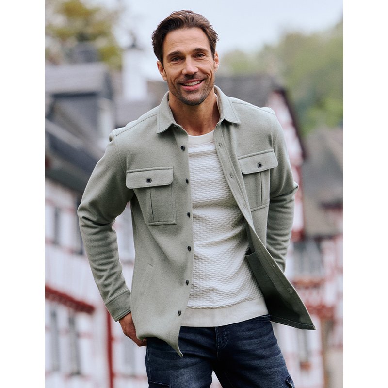 Warmes Over-Shirt in Woll-Optik