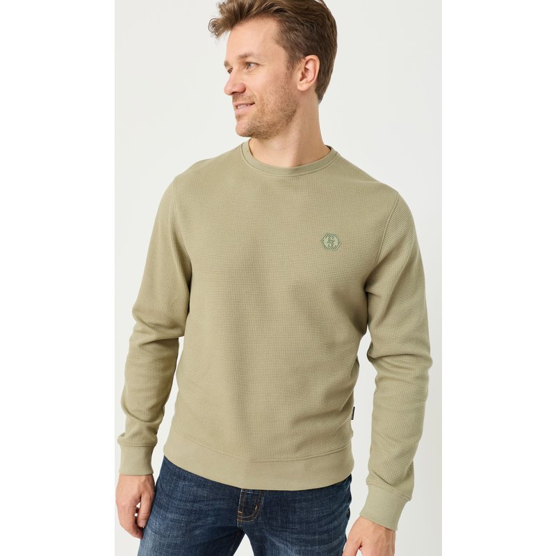 Basic Sweatshirt mit Waffelstruktur