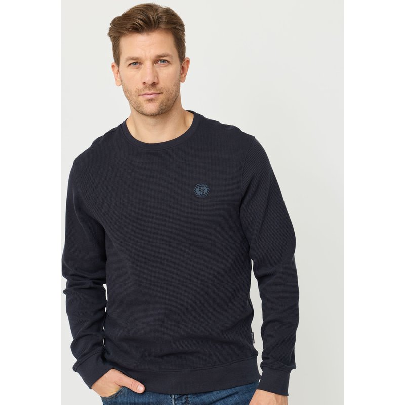 Basic Sweatshirt mit Waffelstruktur