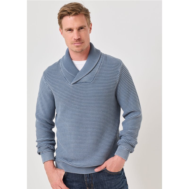 Baumwoll-Pullover mit Schalkragen