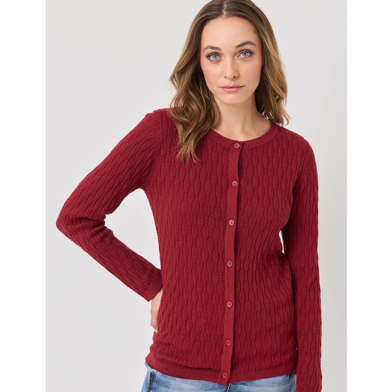 Leichte Strickjacke mit Zopfmuster