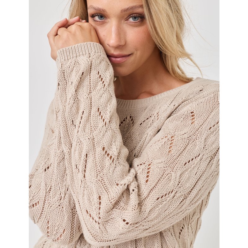 Pullover mit Lochstrick-Muster