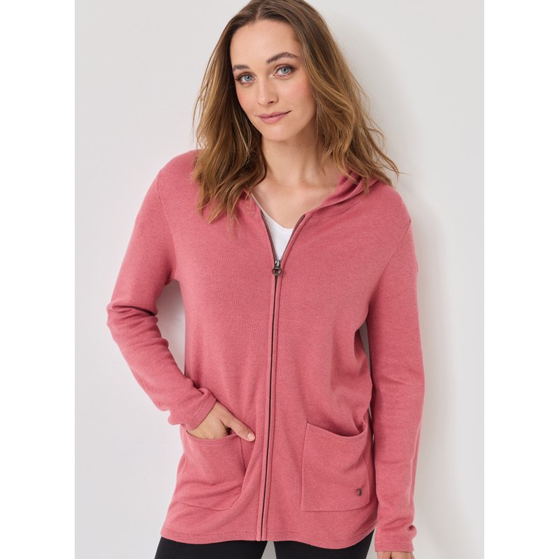 Softe Strickjacke mit Kapuze & Zip