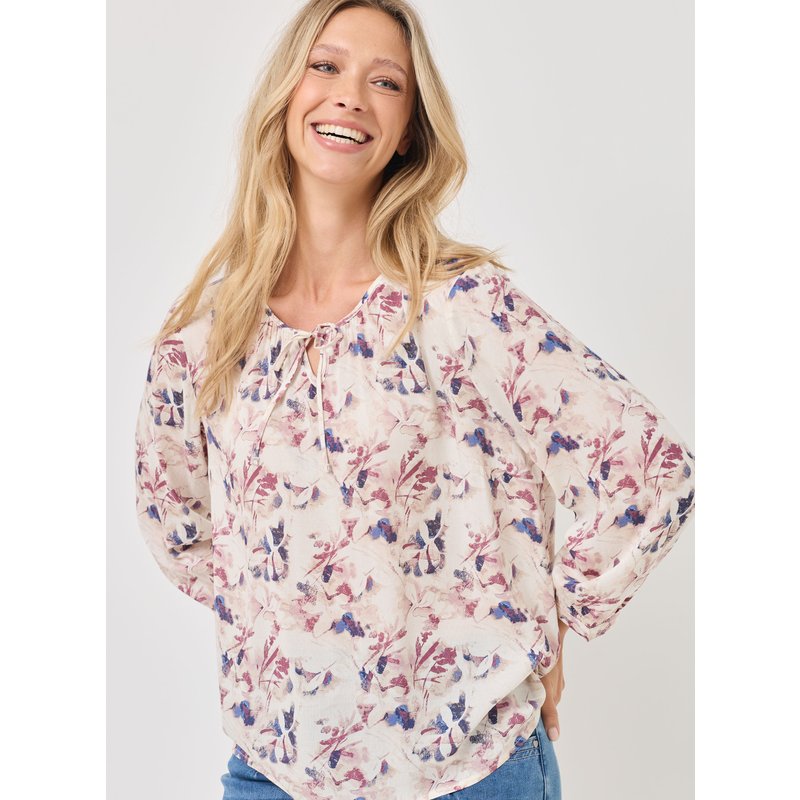 Luftige Viskose-Bluse mit Print