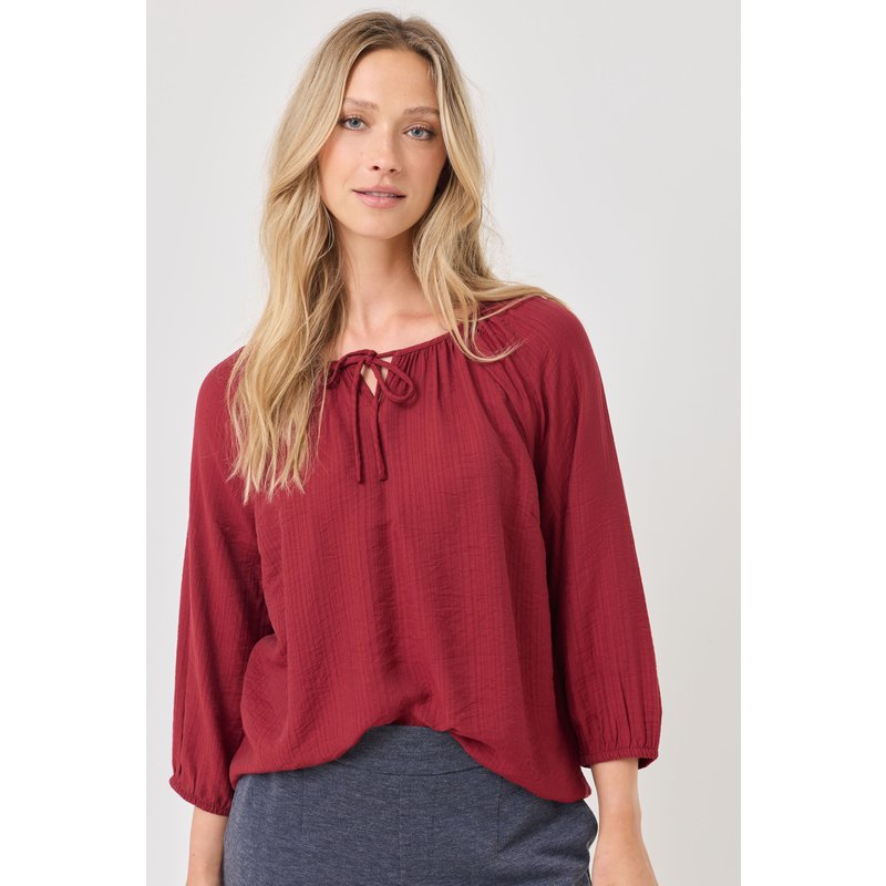 Unifarbige Bluse mit Raglan-Ärmeln