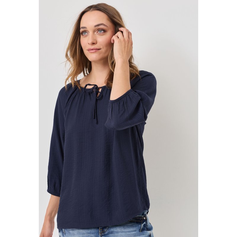 Unifarbige Bluse mit Raglan-Ärmeln