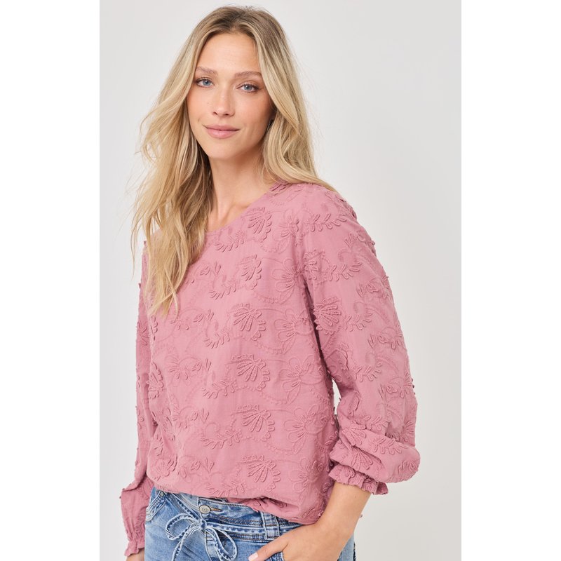 Modische Bluse m. Allover Stickerei