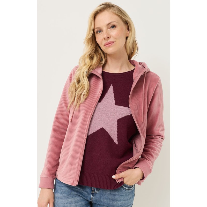 Softe Sweatjacke in Cord-Optik