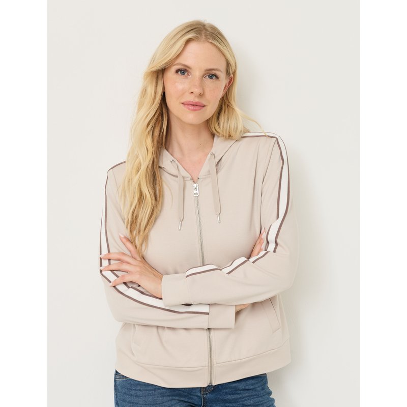 Softe Sweatjacke, Kontrast-Streifen