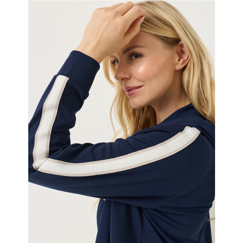 Softe Sweatjacke, Kontrast-Streifen