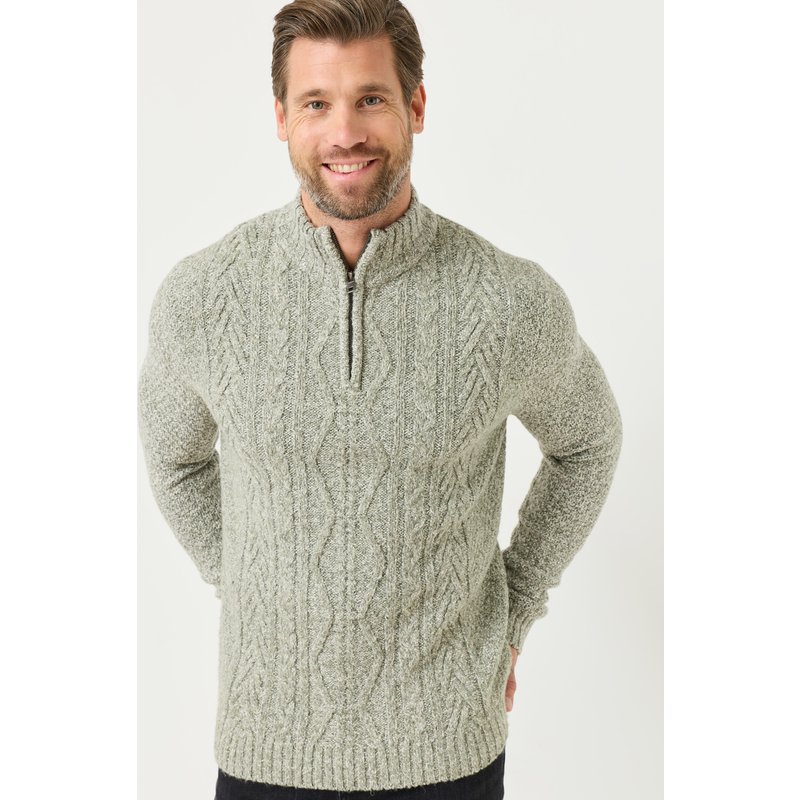 Zopf-Pullover mit Troyerkragen