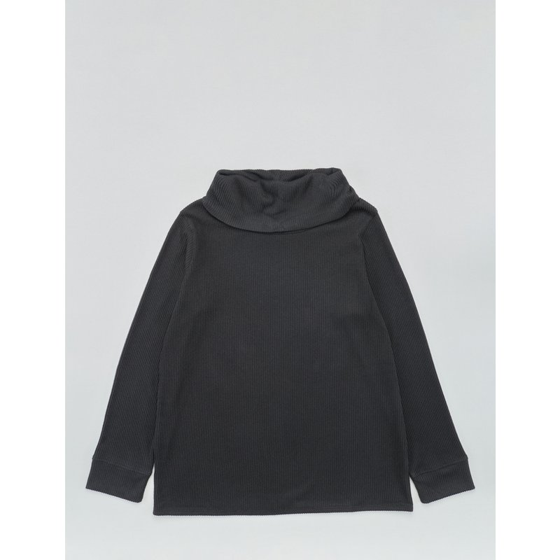 Geripptes Sweatshirt, Tunnelkragen