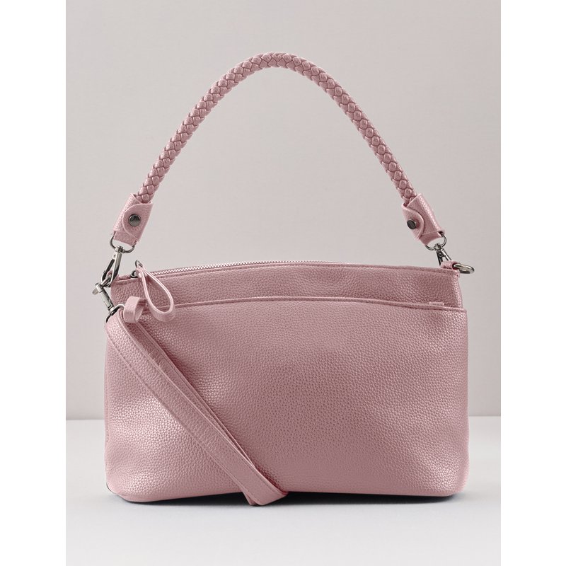 Lederlook-Tasche mit Flechtgurt