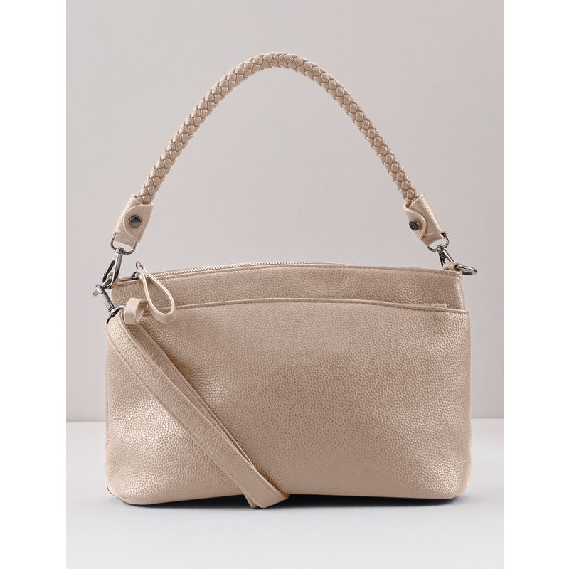 Lederlook-Tasche mit Flechtgurt