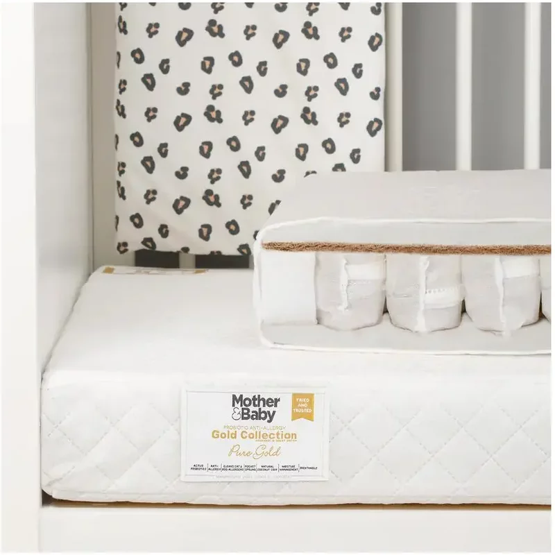 Mother & Baby Pure Gold Anti Allergy Coir Pocket Cot Bed Mattress 140 x 70