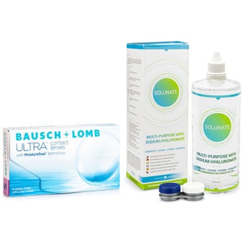 Bausch + Lomb ULTRA (6 lentilles) + Solunate Multi-Purpose 400 ml avec étui