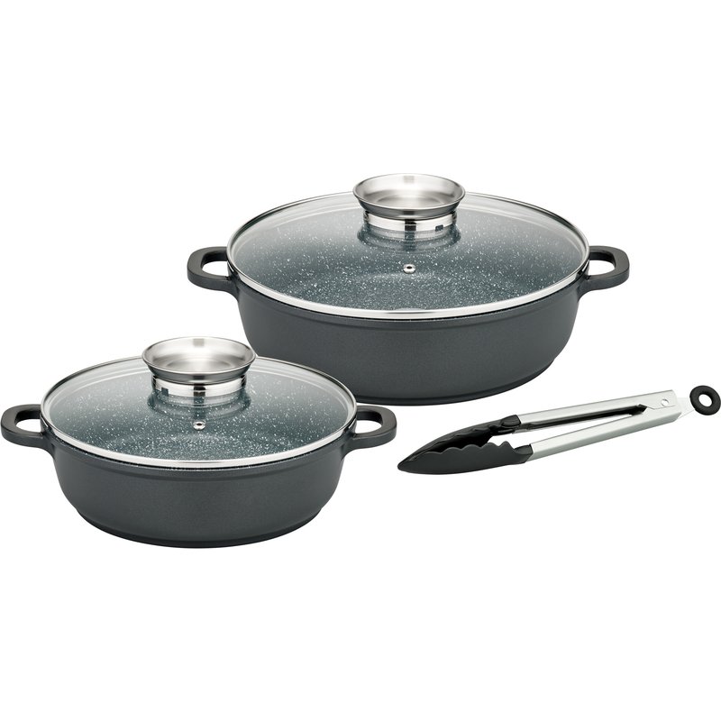 GSW Set de poêles en fonte d'aluminium avec couvercle