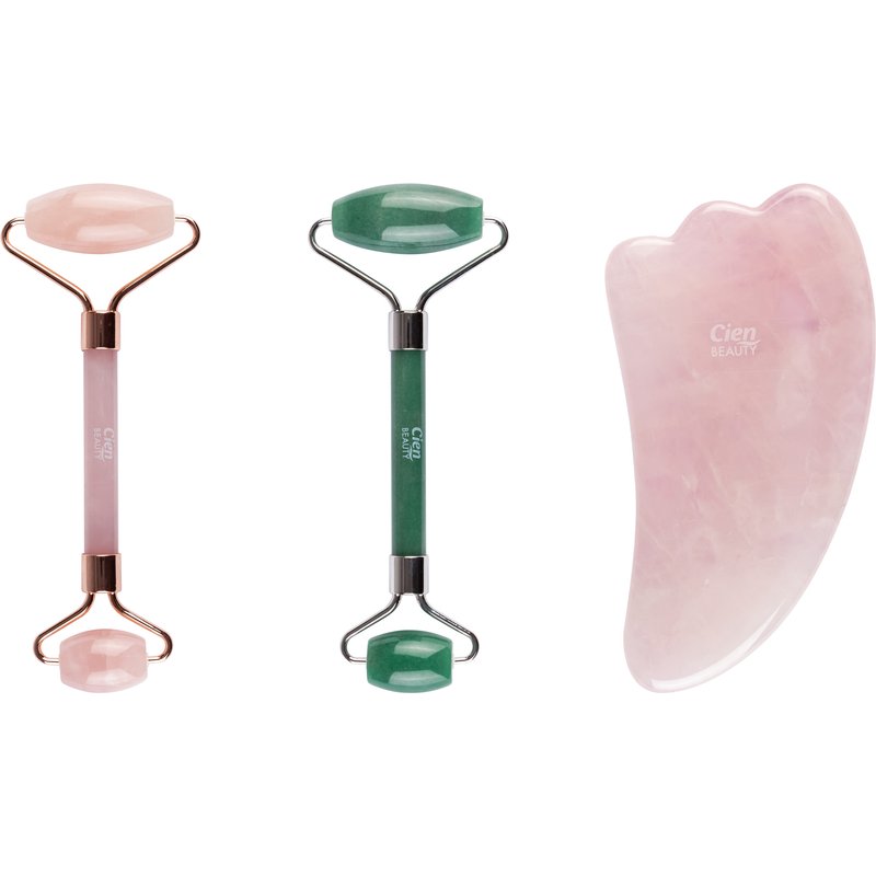 CIEN Beauty Rouleau de quartz pour le visage ou Pierre de massage au quartz