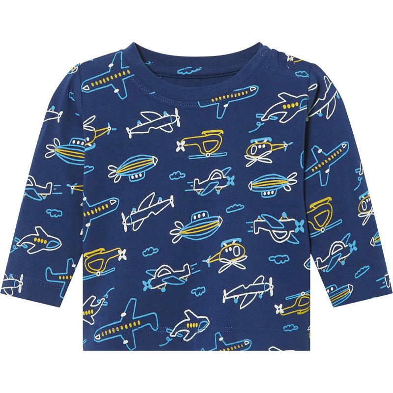 lupilu® T-shirt manches longues bébé (bleu foncé, 0-2 mois)