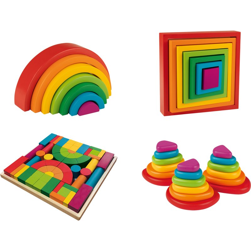 Playtive Jouet en bois arc-en-ciel
