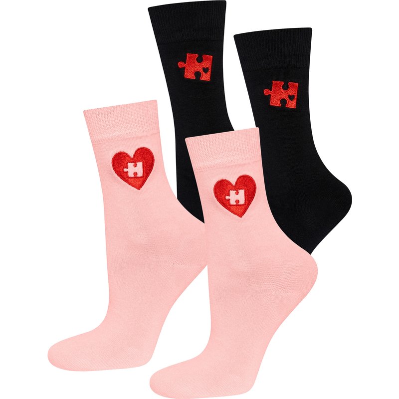 Soxo Lot de 2 paires de chaussettes femme (puzzle)
