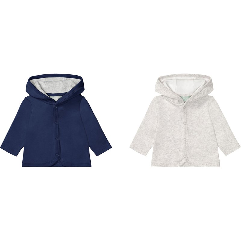 lupilu® Lot de 2 vestes bébé (bleu marine/gris clair)
