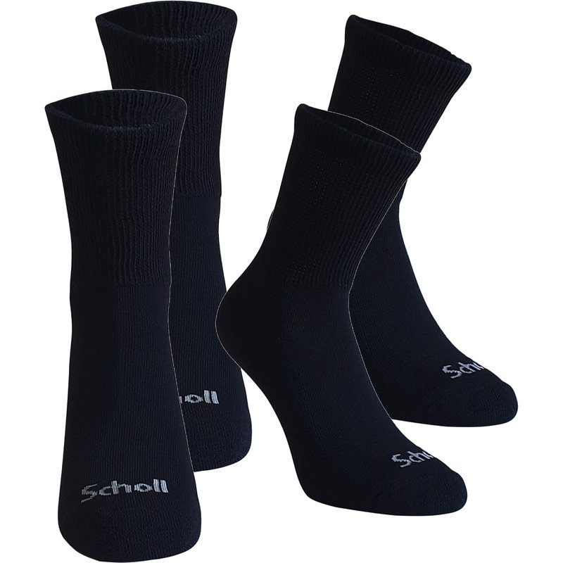 Scholl Lot de 2 paires de chaussettes femme (femmes, noir, 35-38)