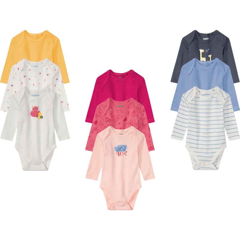 lupilu® Lot de 3 bodies bébé