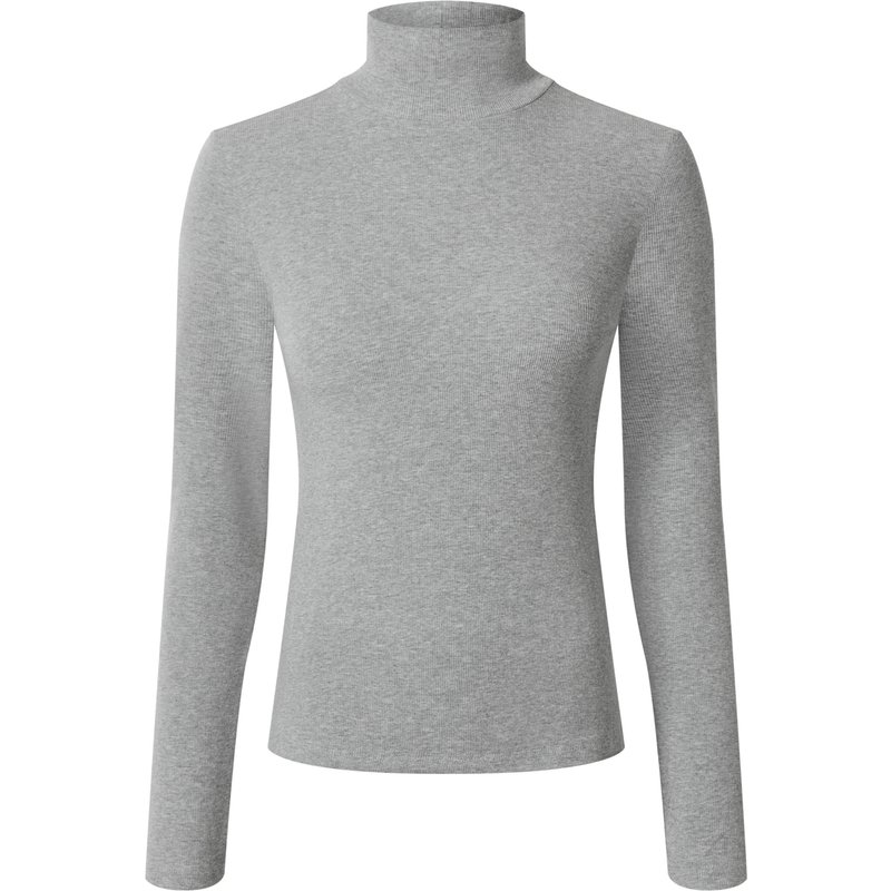 esmara® T-shirt côtelé à col roulé femme (gris, S(34/36))