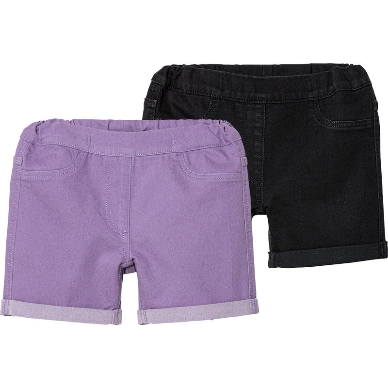 lupilu® Set de 2 short enfant (lilas/noir)
